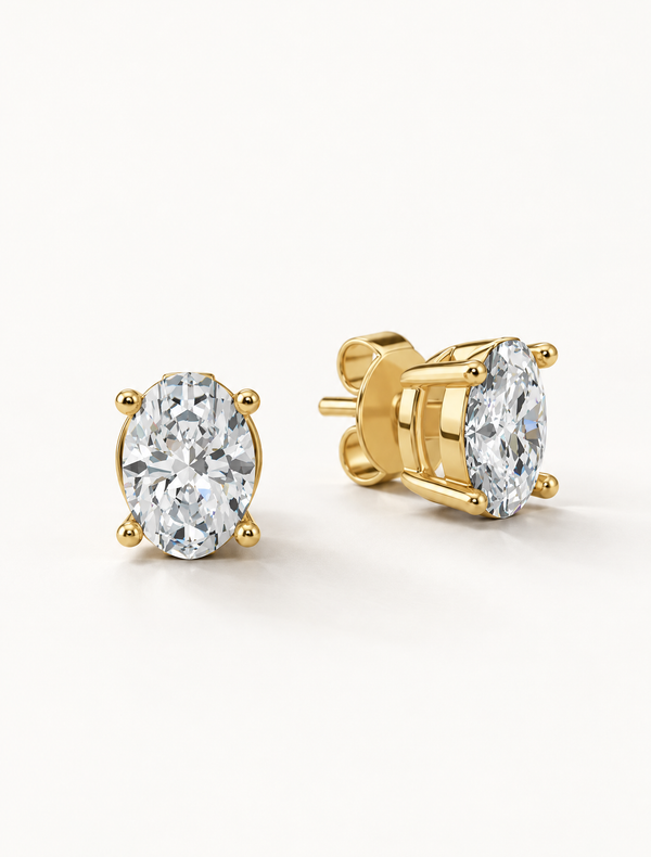 Oval Diamond Studs