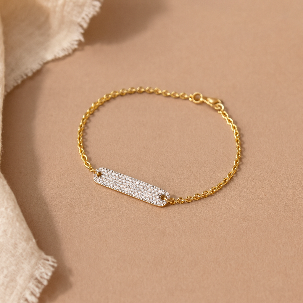 Pave Bar Chain Bracelet-Bracelets-Anushka Jain Jewellery