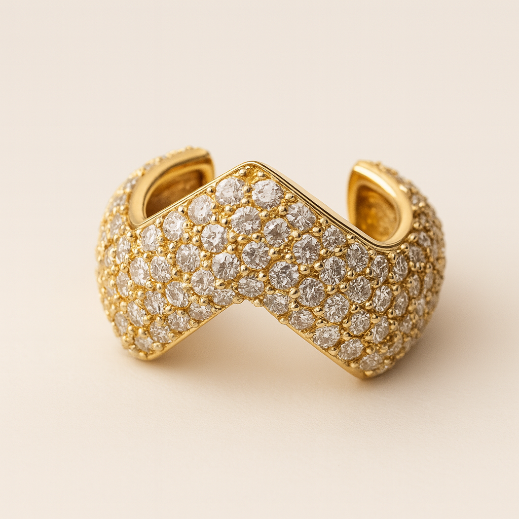 Pave Curved Ear Cuff-Ear Cuffs-Anushka Jain Jewellery