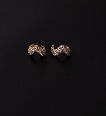 Pave Curved Ear Cuff-Ear Cuffs-Anushka Jain Jewellery
