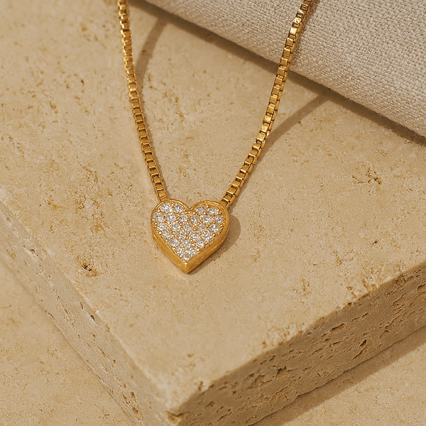 Pave Diamond Necklace-Pendants-Gold Vermeil-Anushka Jain Jewellery