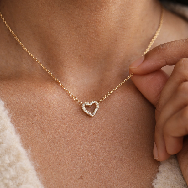 Pave Love Necklace-Anushka Jain Jewellery
