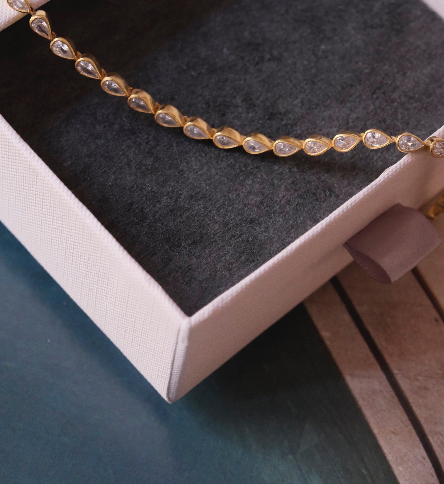 Pear Tennis Bracelet-Bracelets-Anushka Jain Jewellery