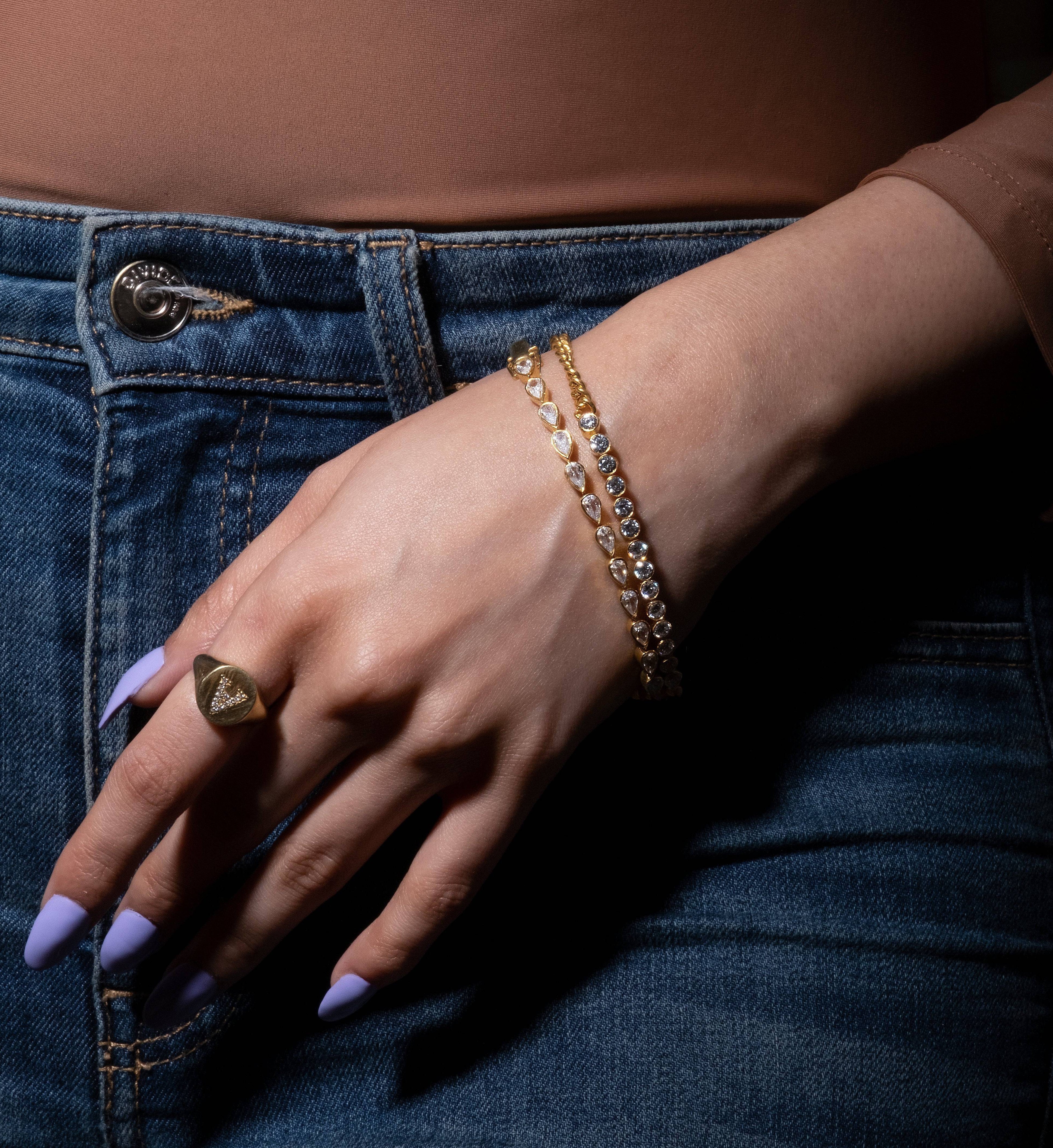 Pear Tennis Bracelet-Bracelets-Anushka Jain Jewellery