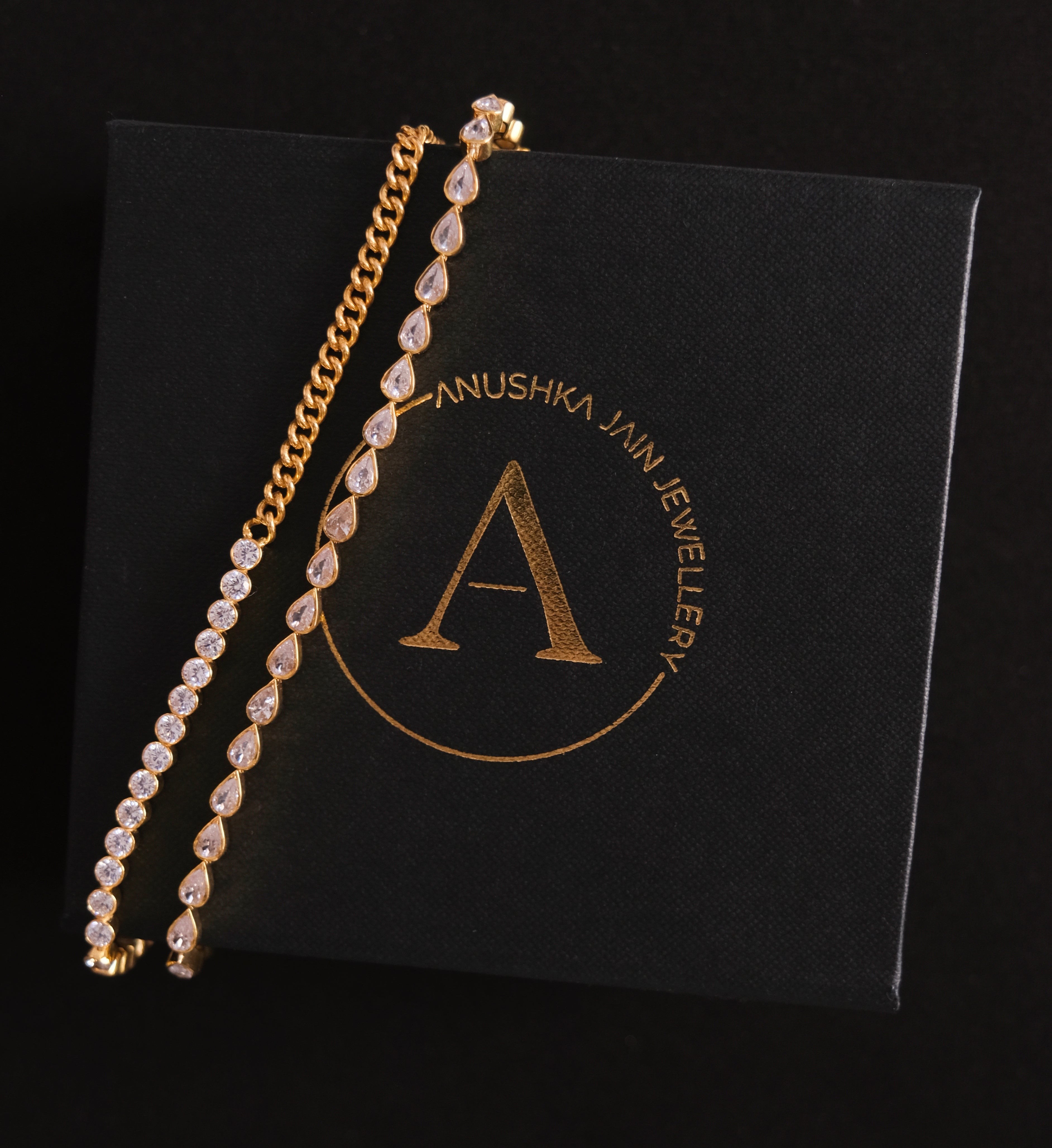 Pear Tennis Bracelet-Bracelets-Anushka Jain Jewellery