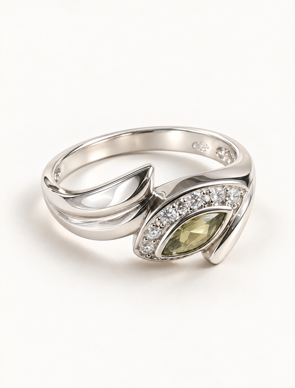 Peridot Marquise Eye Ring