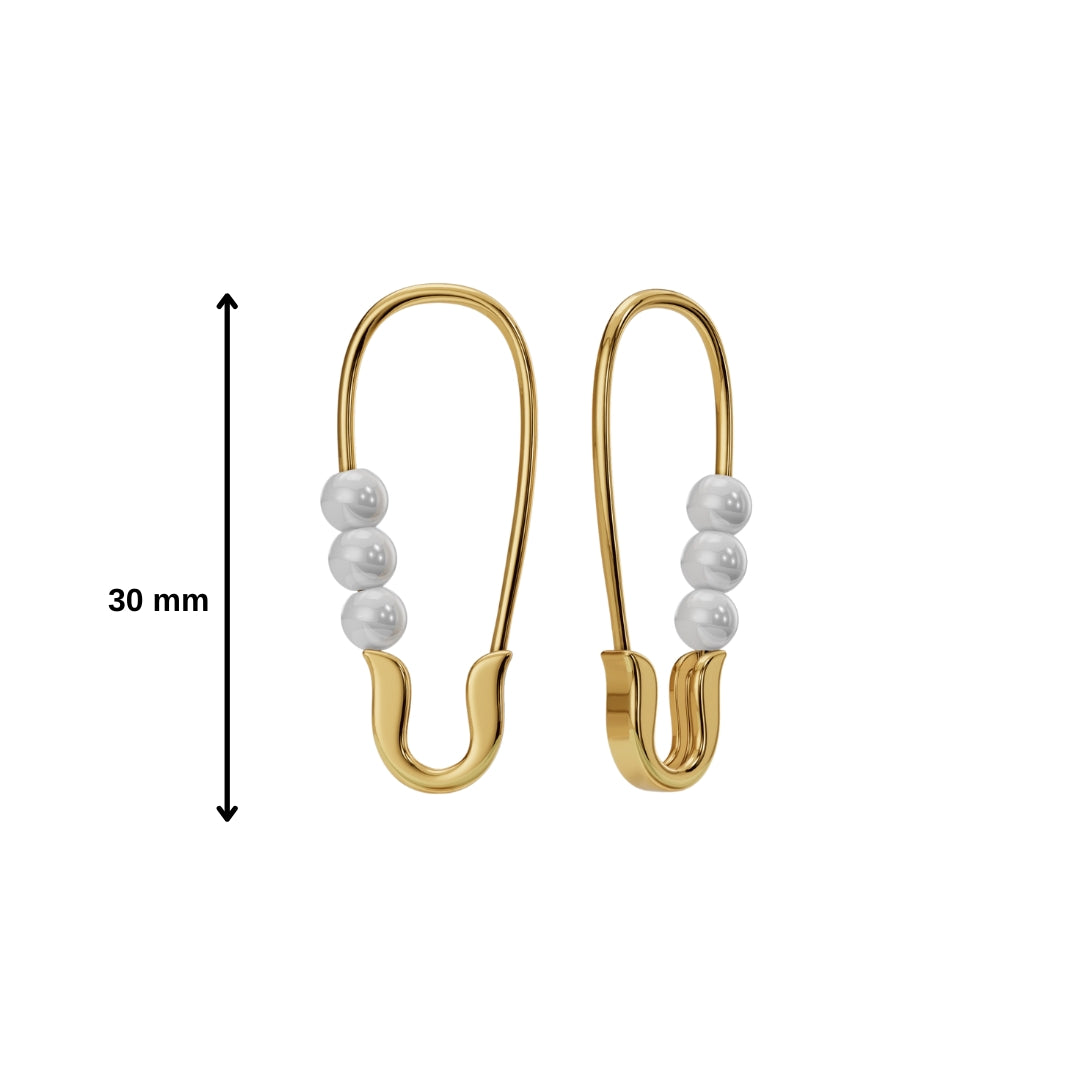 Perle Safety Pin Earrings-Earrings-Anushka Jain Jewellery