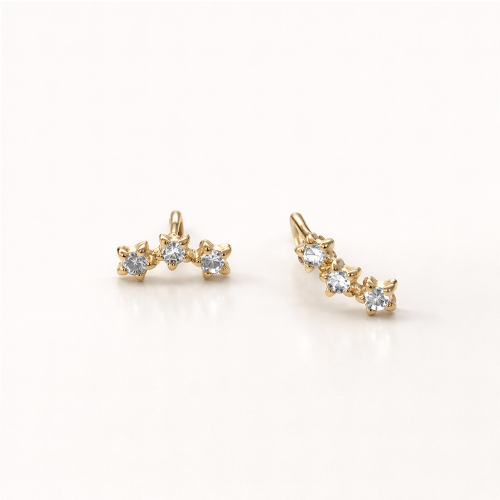 Petite Diamond Curve Studs-Anushka Jain Jewellery