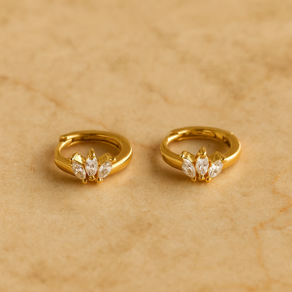 Petite Marquise Tri Huggie-Anushka Jain Jewellery