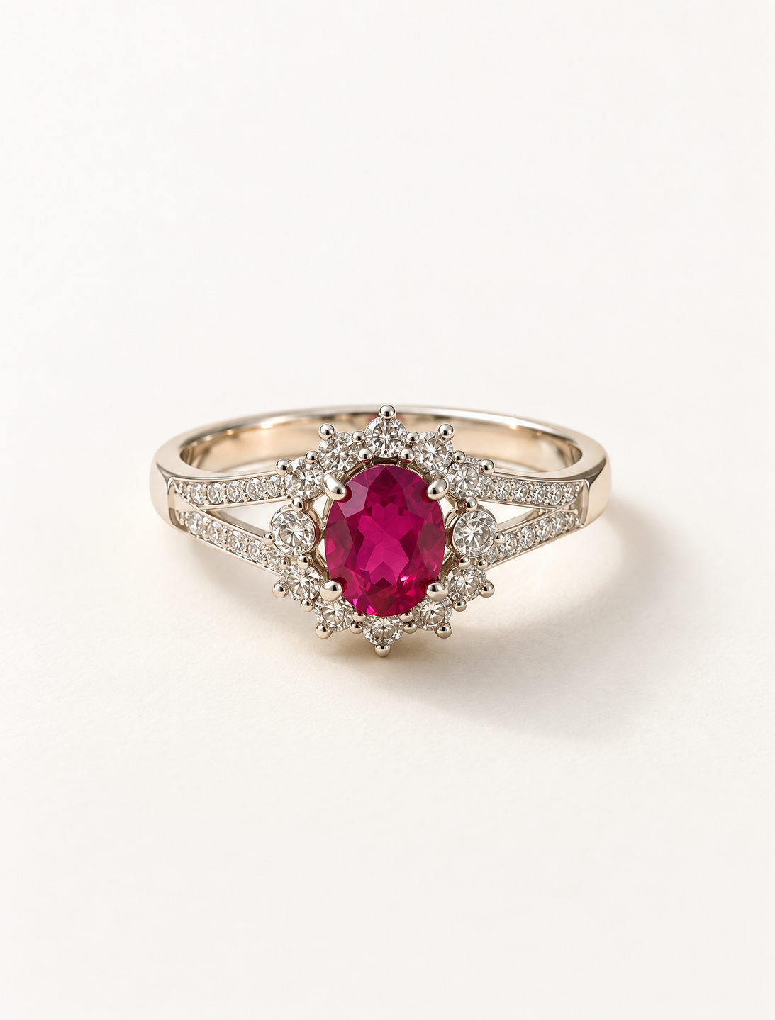 Pink CZ Halo Ring