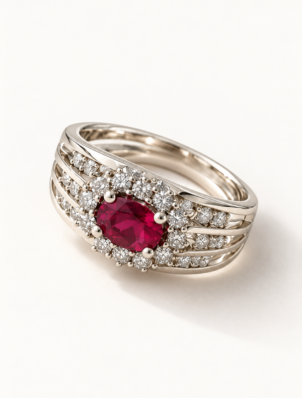 Pink CZ Statement Halo Ring