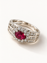 Pink CZ Statement Halo Ring