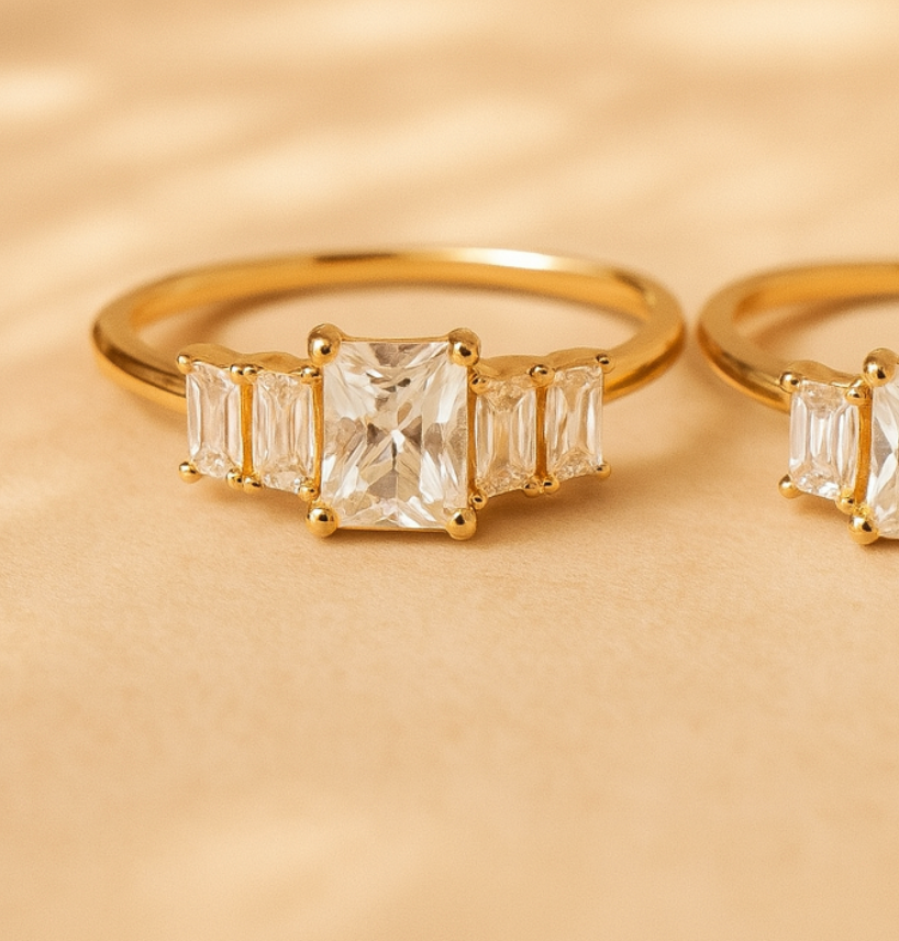 Rectangle Diamond Line Ring-Anushka Jain Jewellery