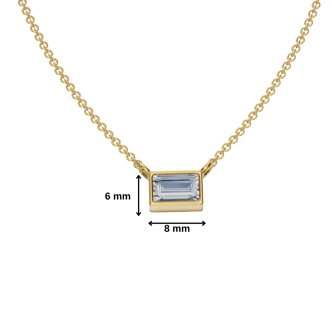 Rectangular Diamond Necklace-Pendants-Anushka Jain Jewellery