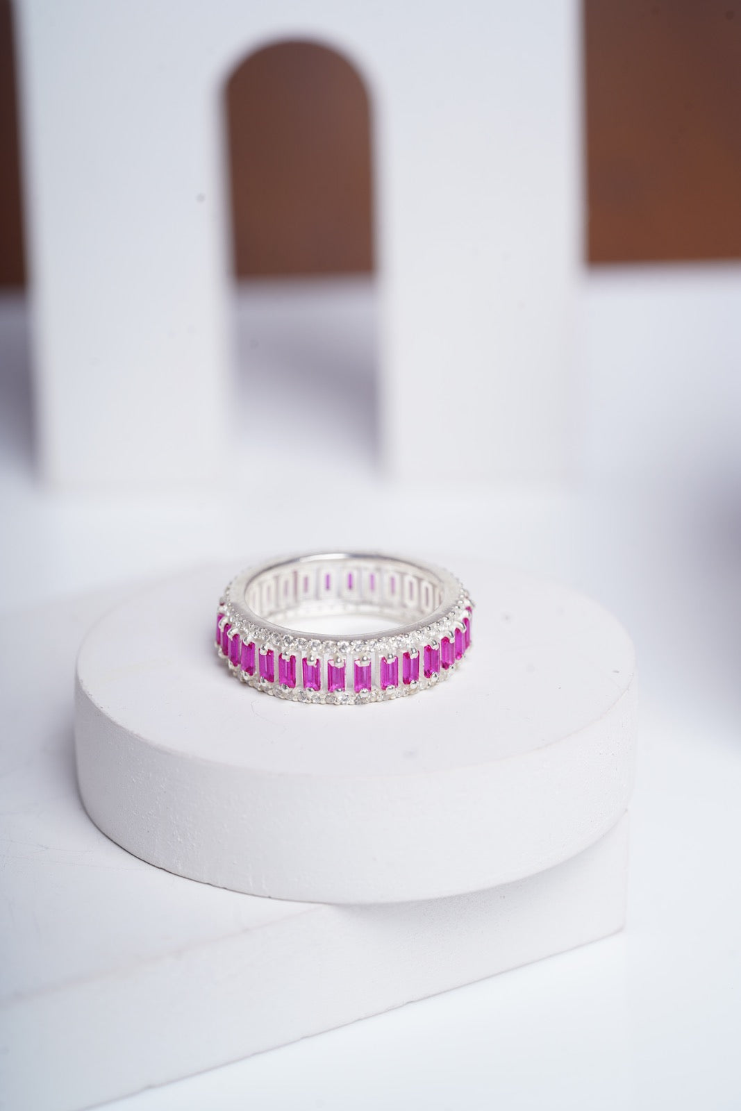 Rose Quartz Eternity Ring-Rings-Anushka Jain Jewellery