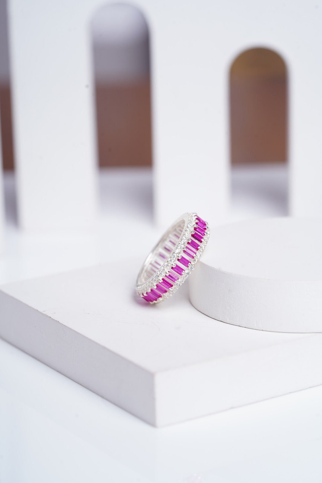 Rose Quartz Eternity Ring-Rings-Anushka Jain Jewellery