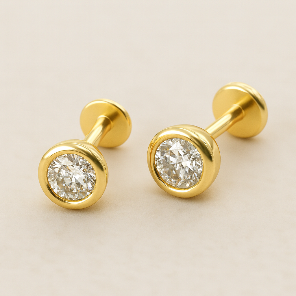 Round Diamond Studs-Studs-Anushka Jain Jewellery