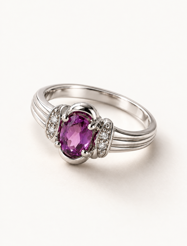 Royal Amethyst Halo Ring