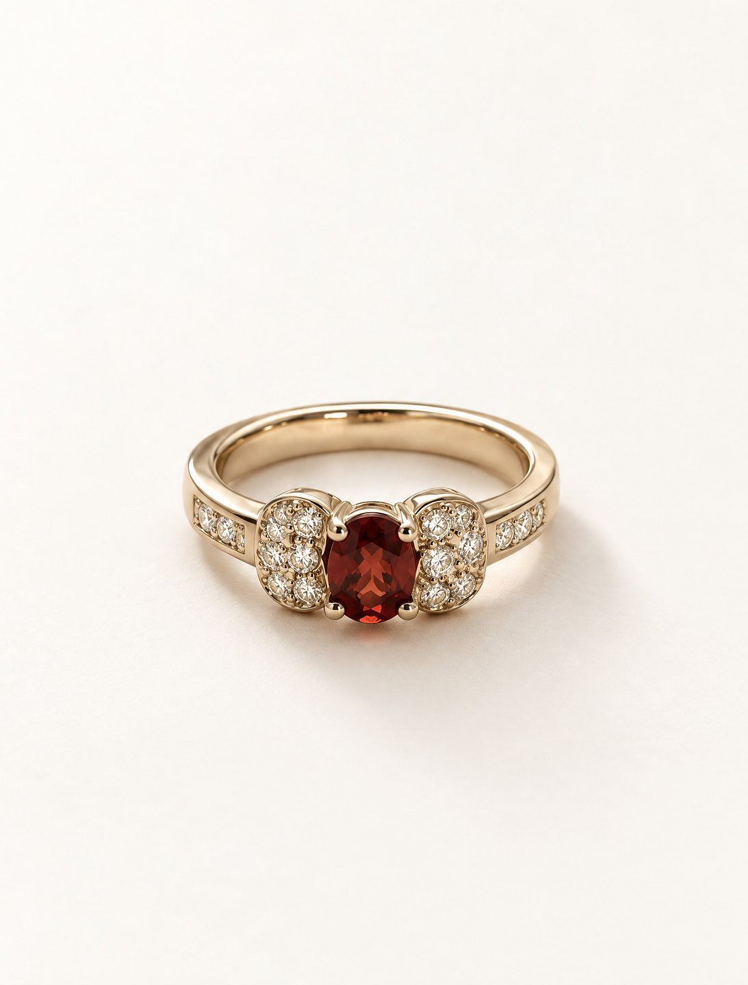 Royal Garnet Halo Ring