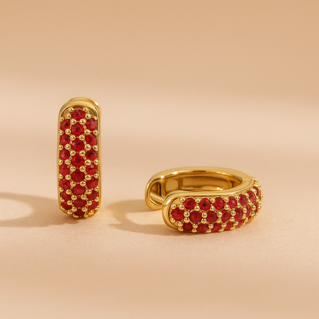 Ruby Bold Huggies-Huggie-Anushka Jain Jewellery