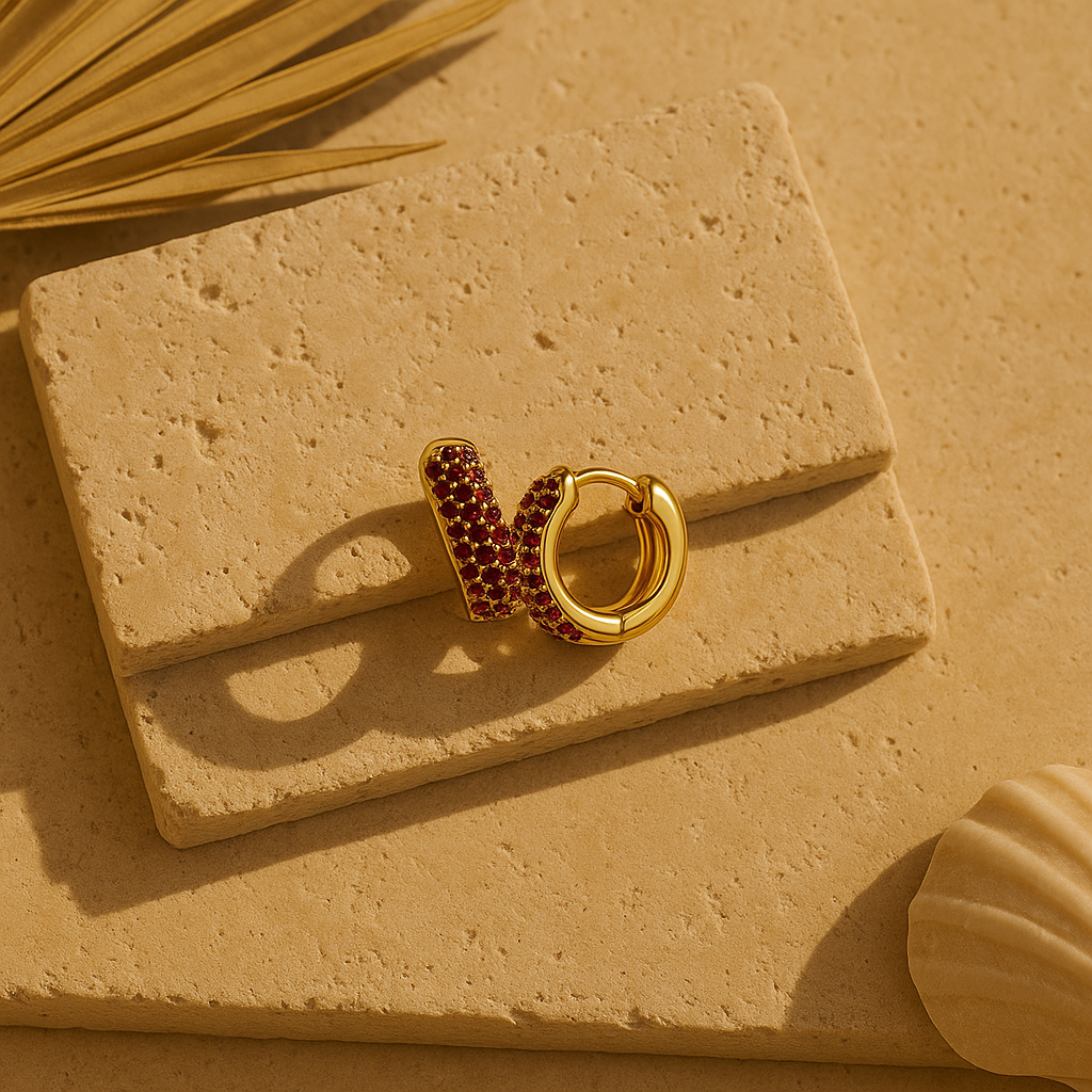 Ruby Bold Huggies-Huggie-Anushka Jain Jewellery