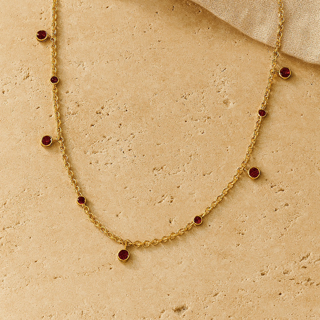 Ruby Drop Necklace-Pendants-Anushka Jain Jewellery