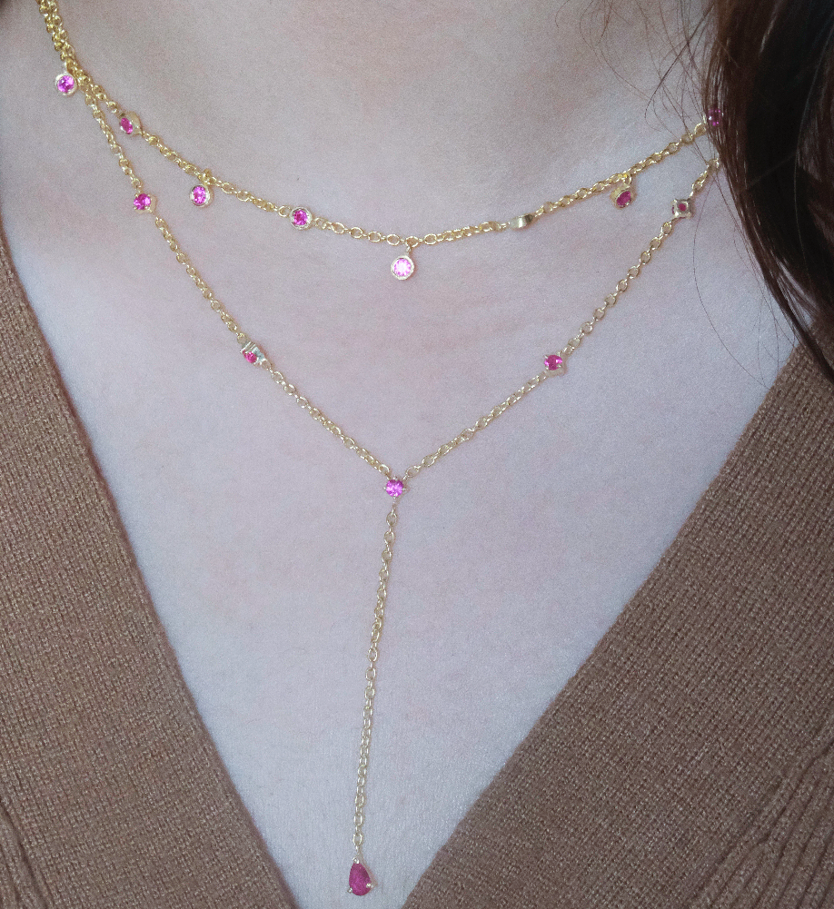 Ruby Drop Necklace-Pendants-Anushka Jain Jewellery