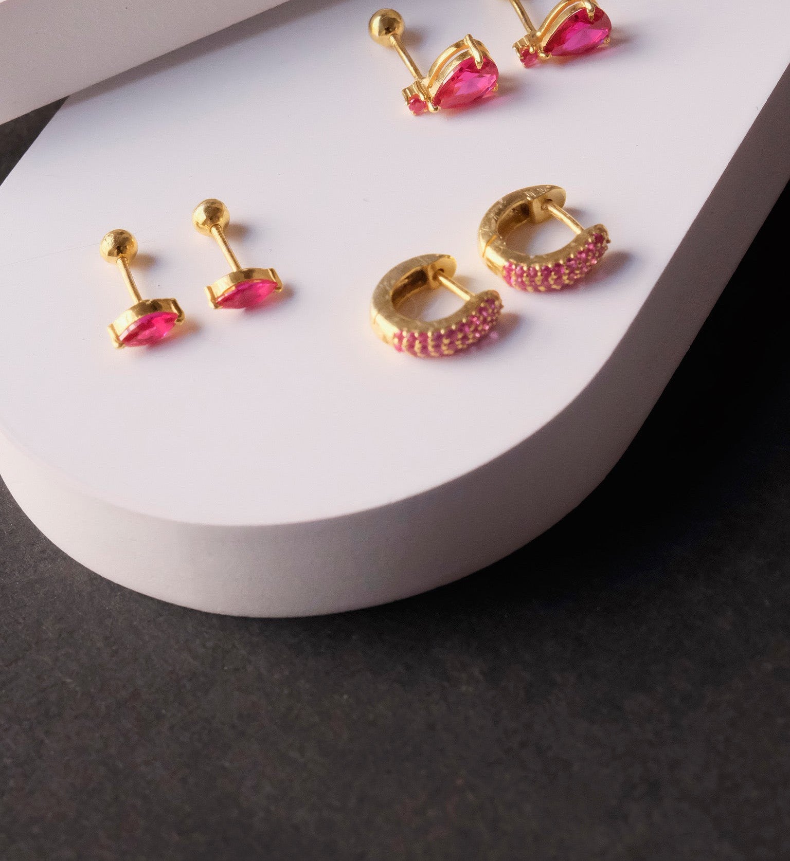 Ruby Drop Studs-Studs-Anushka Jain Jewellery