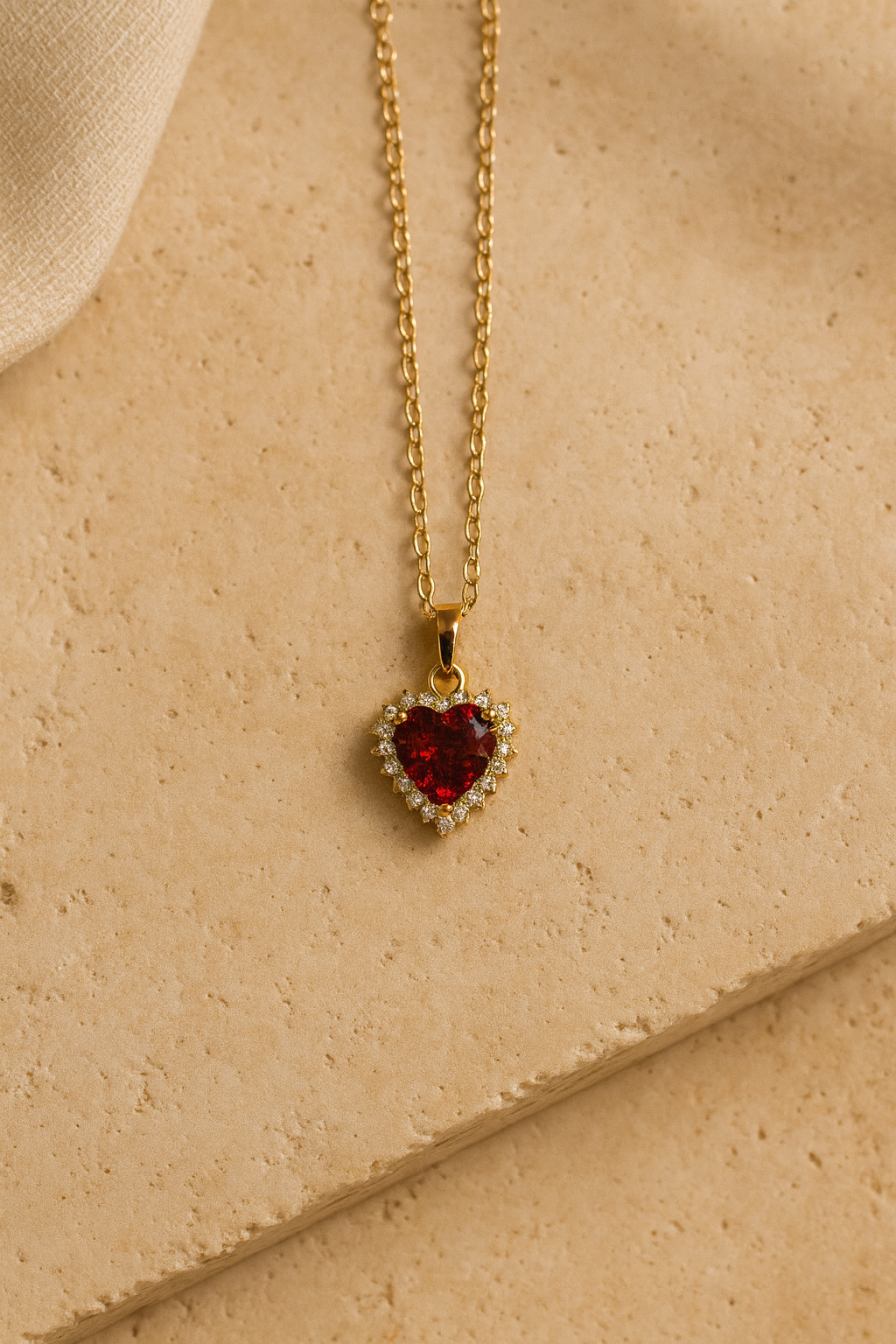 Ruby Heart Necklace-Anushka Jain Jewellery