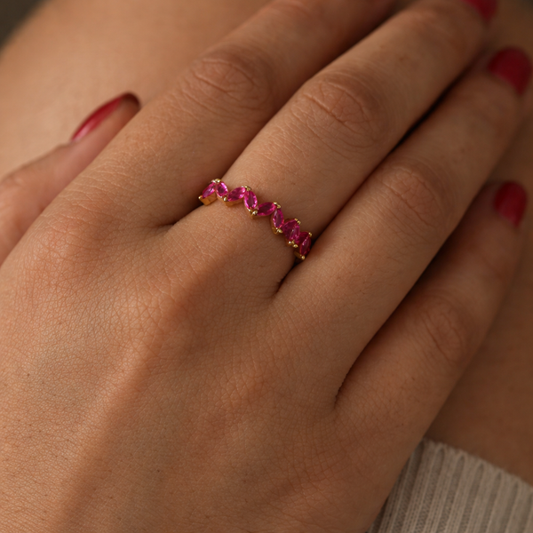 Ruby Marquise Band-Rings-Anushka Jain Jewellery