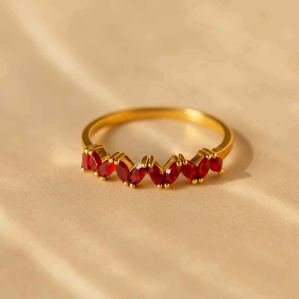 Ruby Marquise Band-Rings-Anushka Jain Jewellery