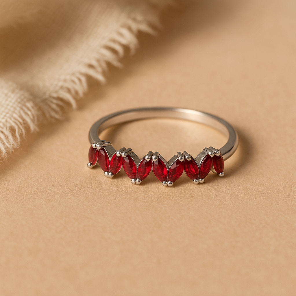 Ruby Marquise Band-Rings-Anushka Jain Jewellery