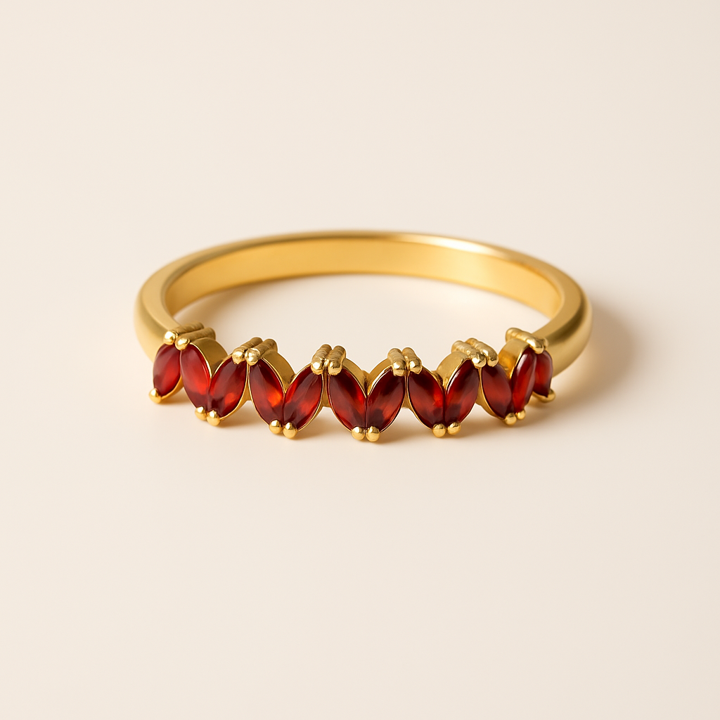 Ruby Marquise Band-Rings-Anushka Jain Jewellery
