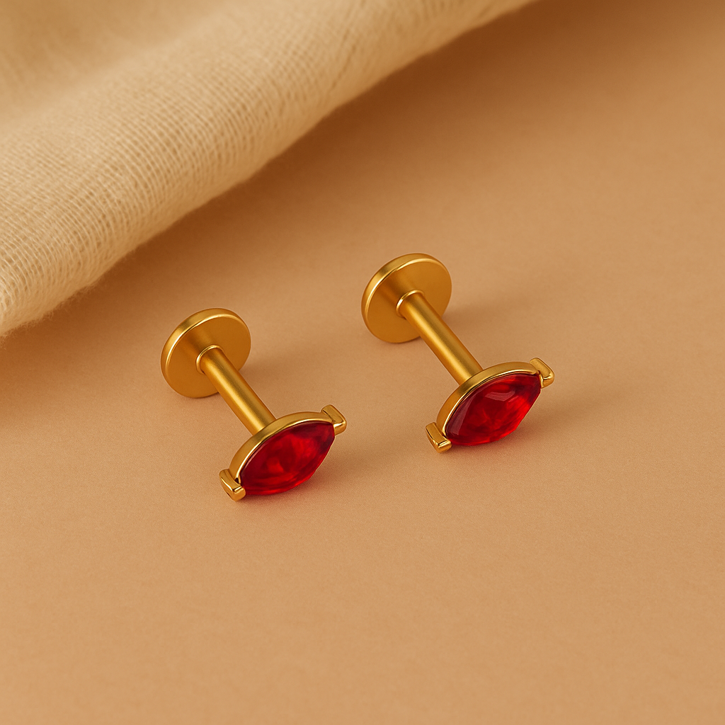 Ruby Marquise Studs-Studs-Anushka Jain Jewellery