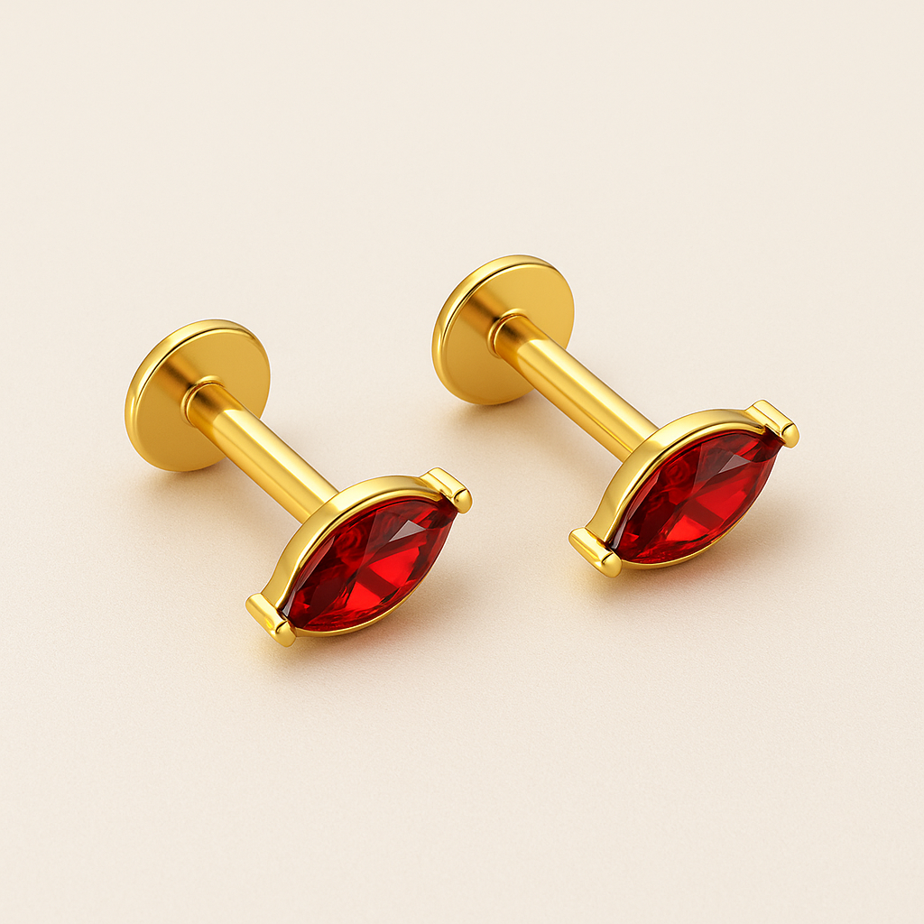 Ruby Marquise Studs-Studs-Anushka Jain Jewellery