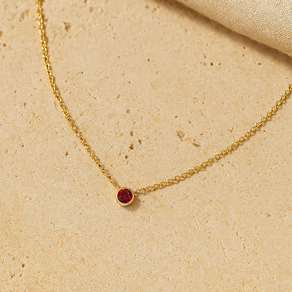 Ruby Solitaire Necklace-Pendants-Gold Vermeil-Anushka Jain Jewellery