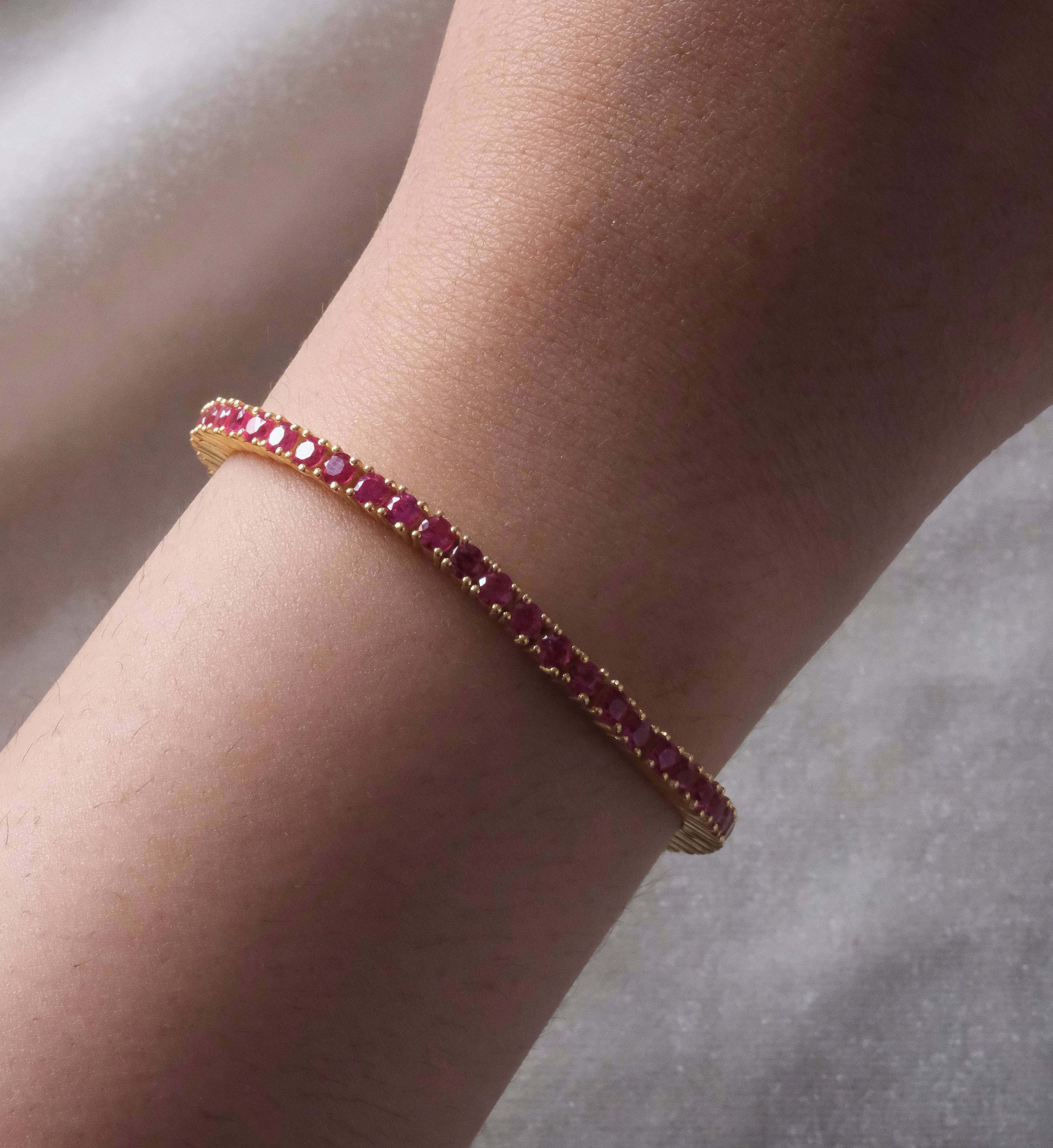 Ruby Tennis Bracelet-Bracelets-Anushka Jain Jewellery