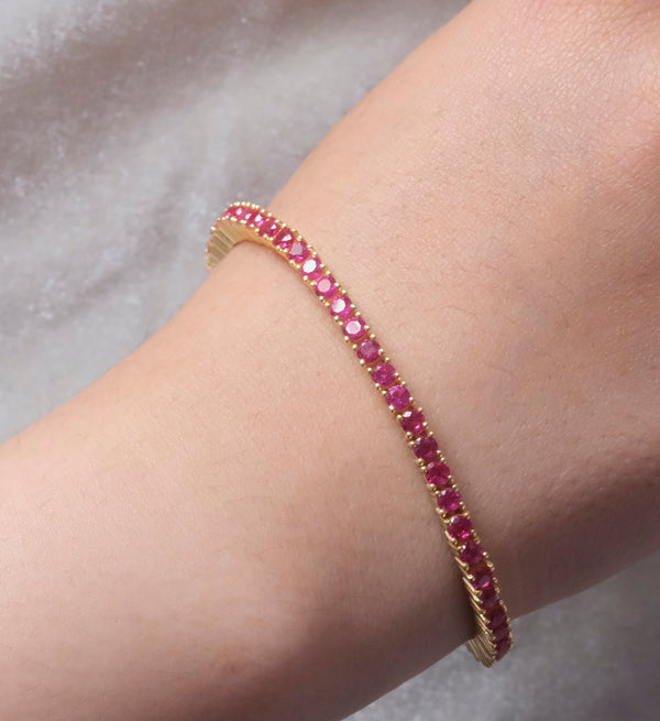 Ruby Tennis Bracelet-Bracelets-Anushka Jain Jewellery