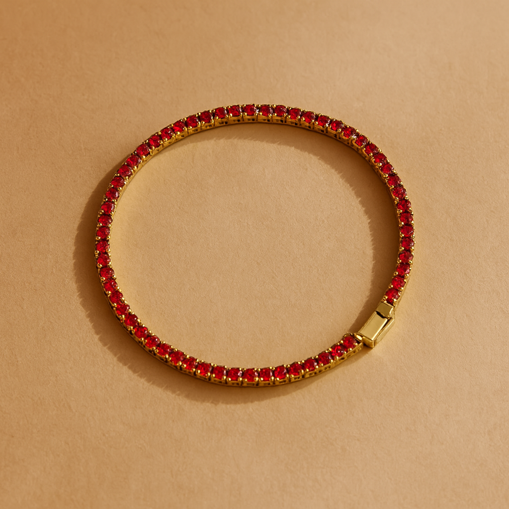 Ruby Tennis Bracelet-Bracelets-Anushka Jain Jewellery