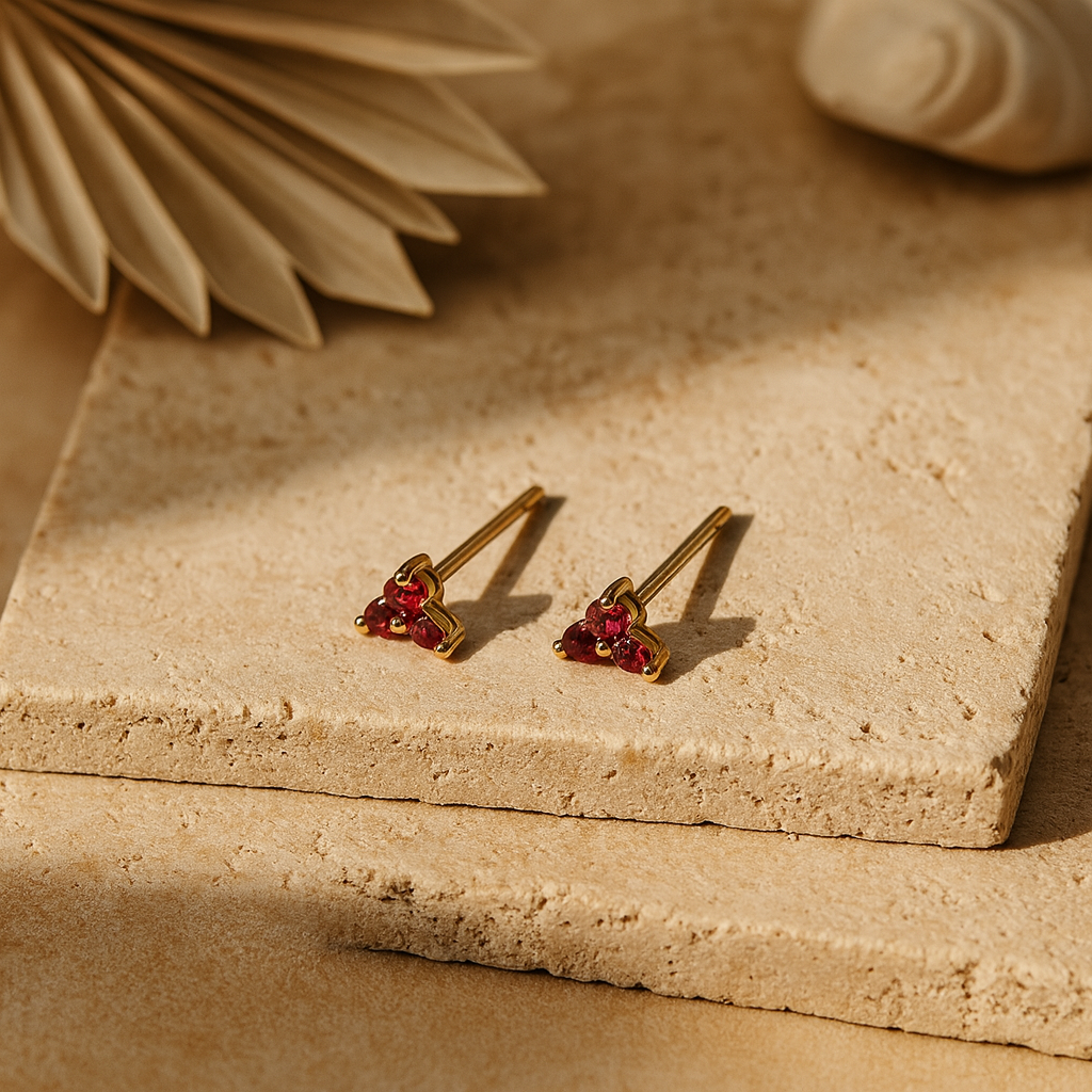 Ruby Trio Studs-Studs-Anushka Jain Jewellery