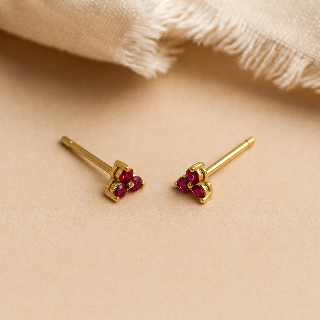 Ruby Trio Studs-Studs-Anushka Jain Jewellery