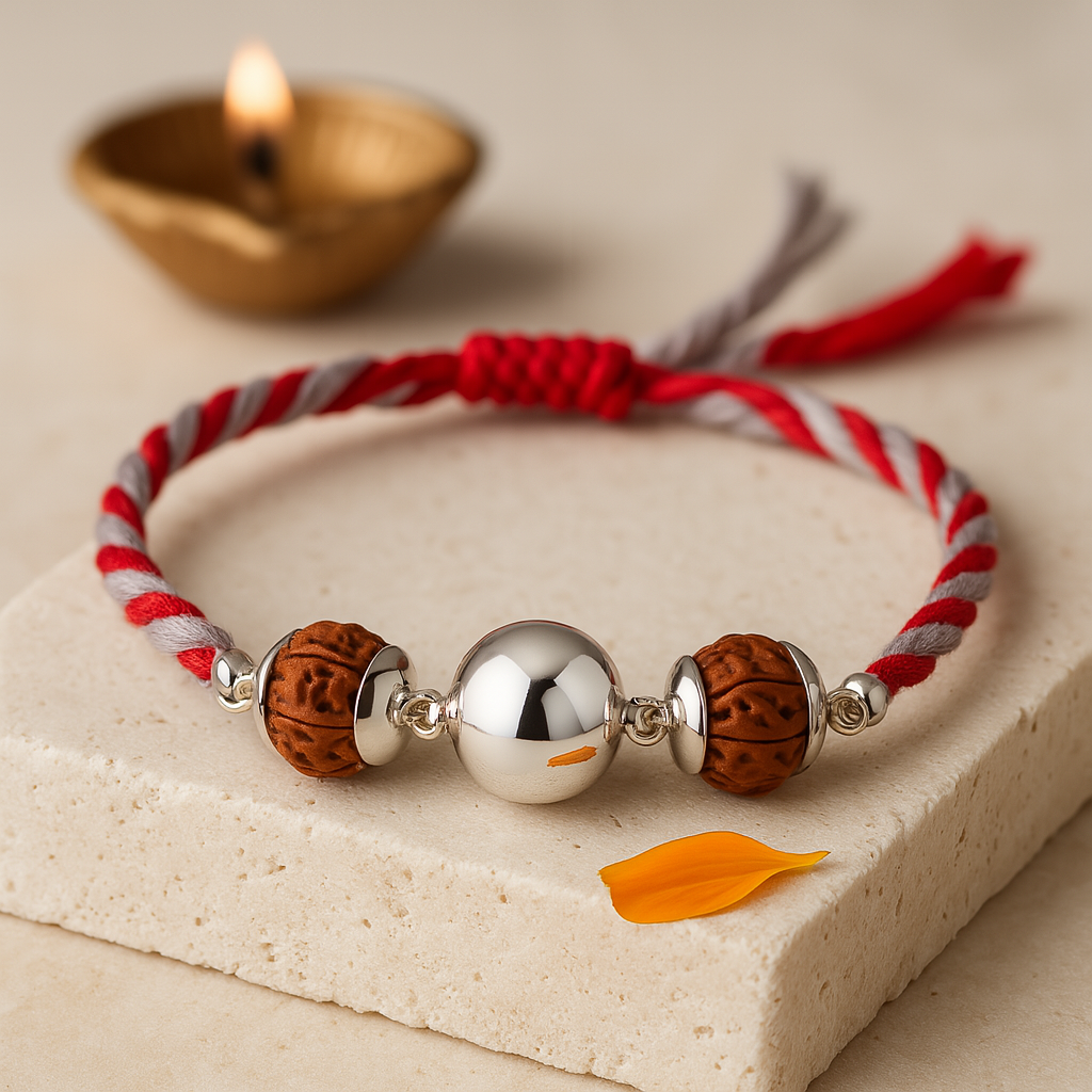 Rudraksha Ball Rakhi-Rakhi-Anushka Jain Jewellery