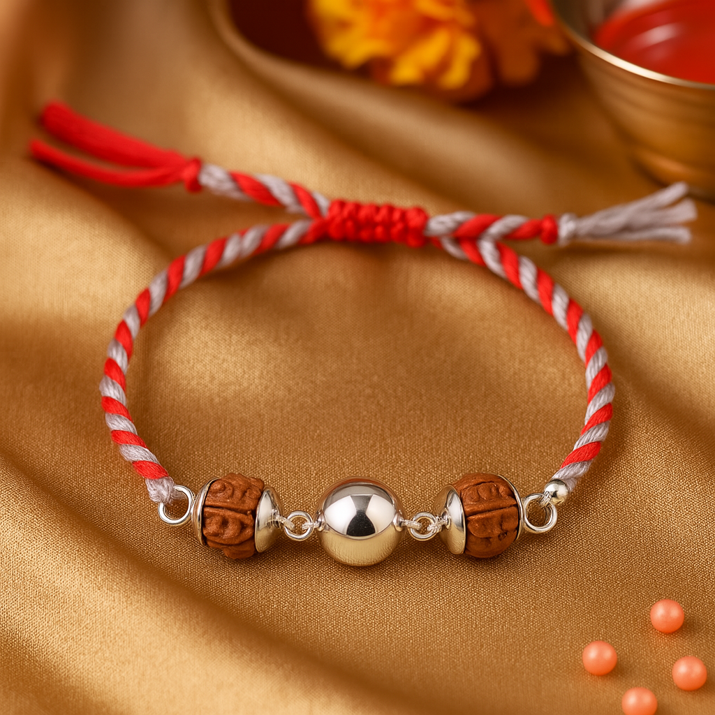Rudraksha Ball Rakhi-Rakhi-Anushka Jain Jewellery