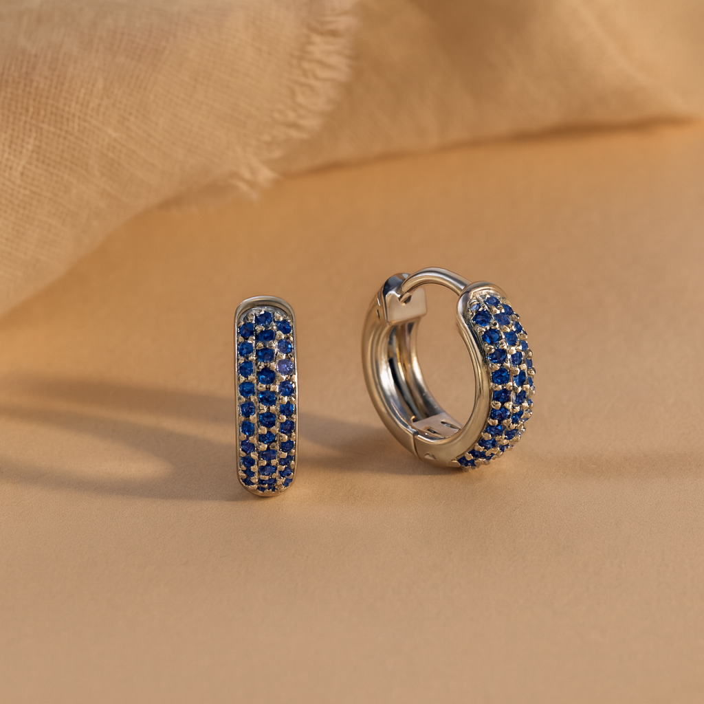 Sapphire Bold Huggies-Huggie-Anushka Jain Jewellery