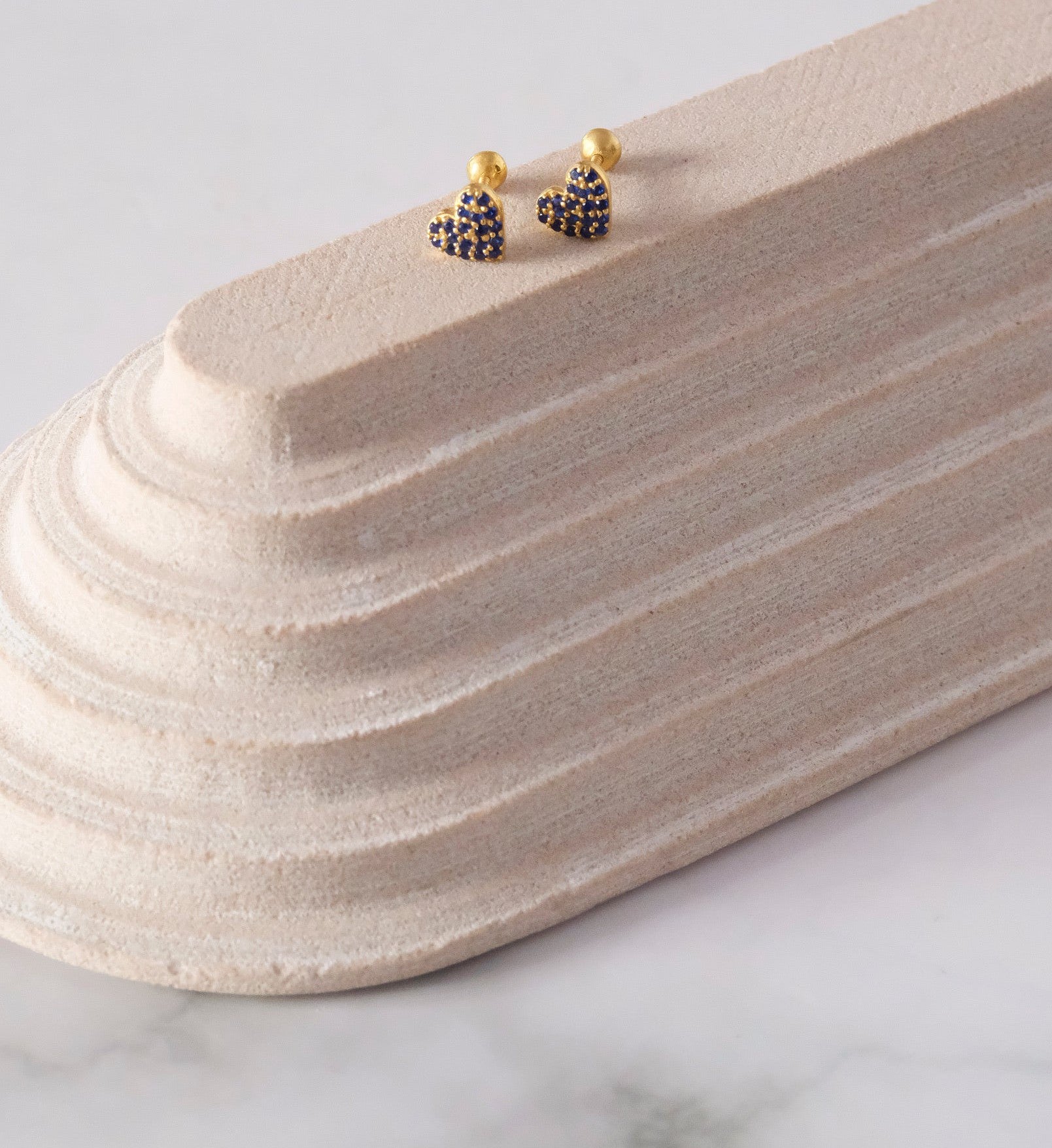 Sapphire Heart Studs-Studs-Anushka Jain Jewellery