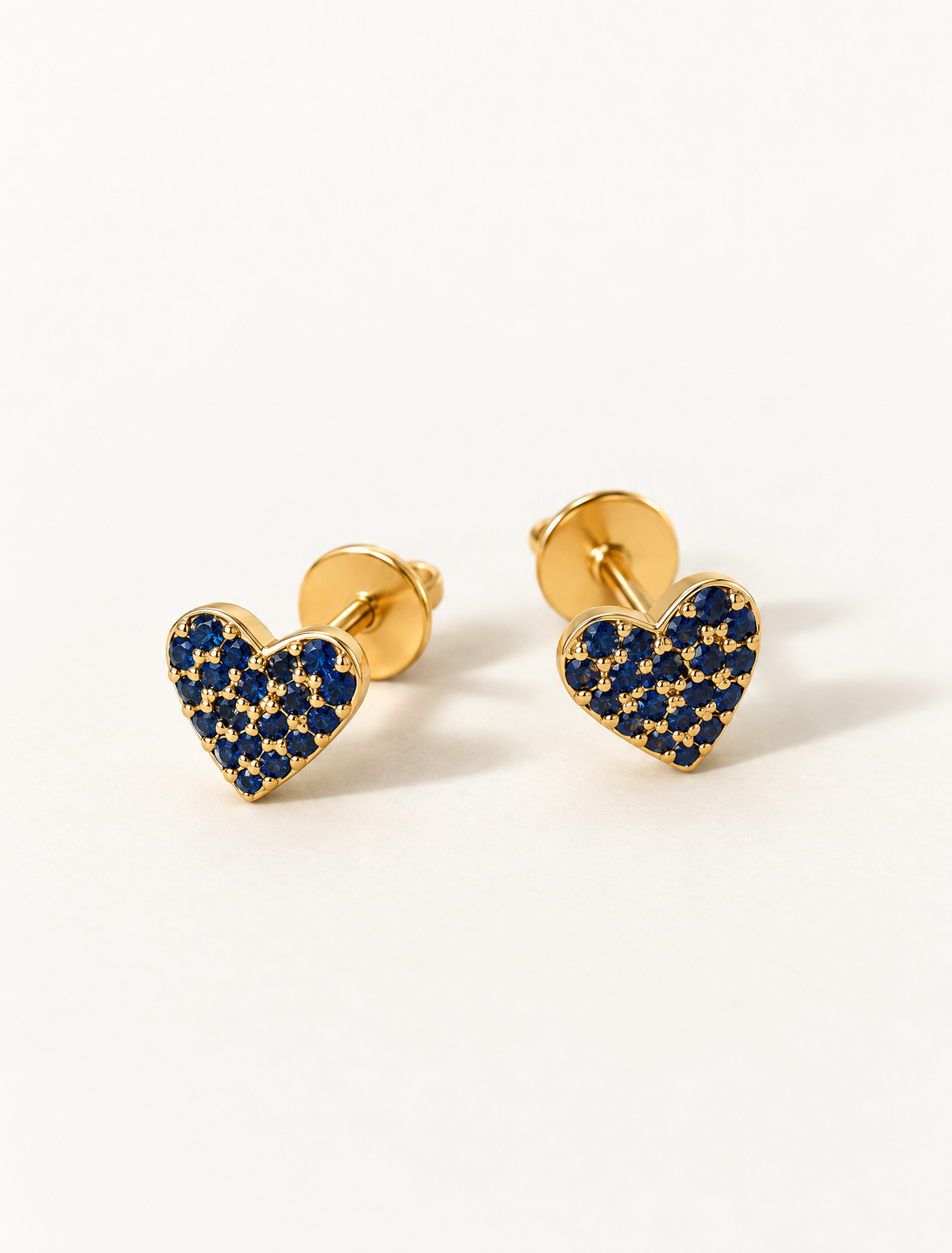 Sapphire Heart Studs