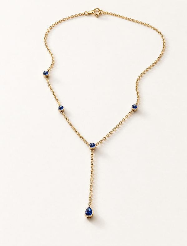 Sapphire Lariat Necklace