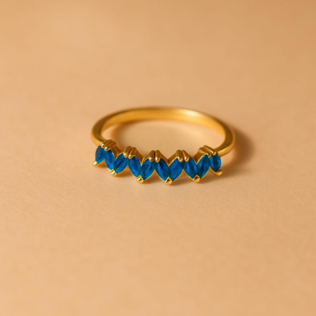 Sapphire Marquise Band-Rings-Anushka Jain Jewellery