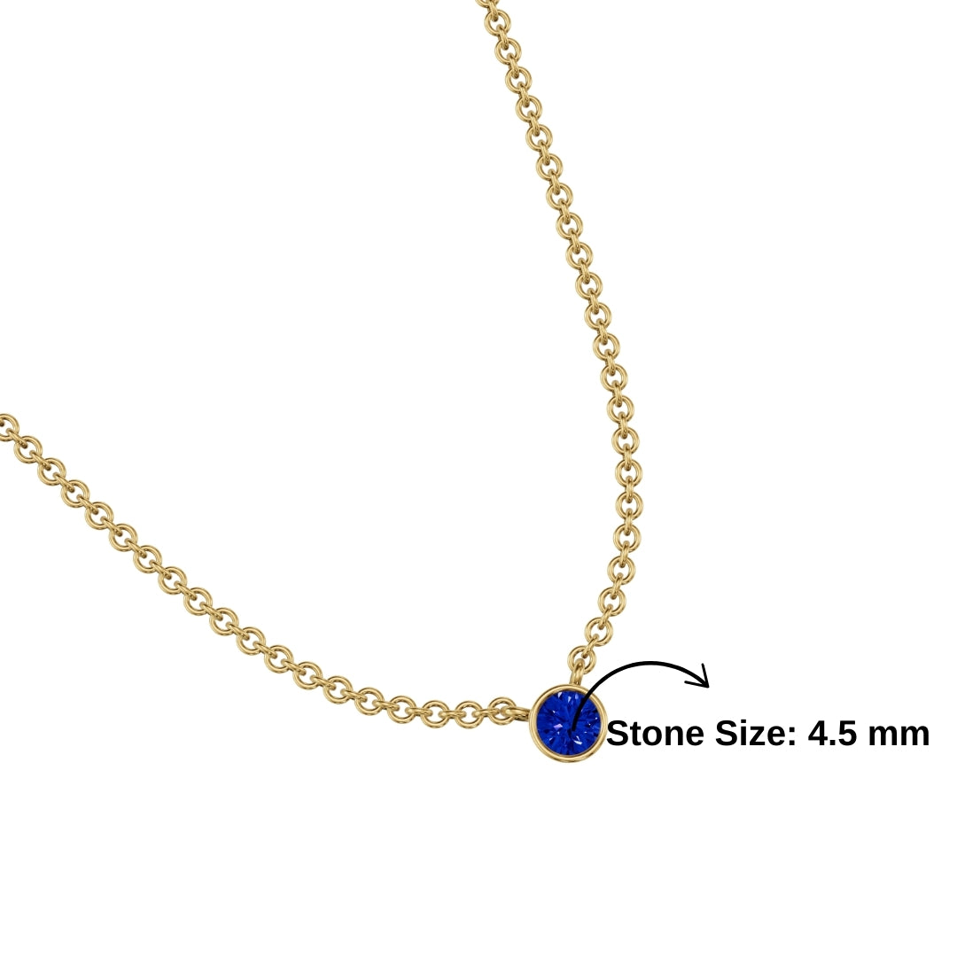 Sapphire Solitaire Necklace-Pendants-Anushka Jain Jewellery