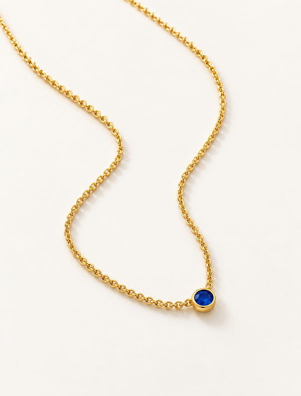 Sapphire Solitaire Necklace